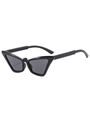 Retro cat eye zonnebril met een zwart montuur en donkergrijze glazen voor mode - Zwart Frame Grijze Lenzen
