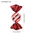 Red and white striped Christmas candy ornament with glitter finish, 19.5cm tall - 19cm Round Oblique Stripe Electroplated