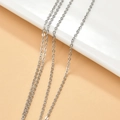 Close-up of silver stainless steel cross chains for DIY jewelry making and necklace extensions - 1# 1.6mm Cross Chain (1m)