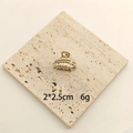 Golden leaf hair claw clip with white pearl detail, size 2x2.5cm alloy hair accessory - Leaf