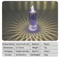 Flickering LED pillar candle with vertical stripes creating geometric light patterns - 5.3*16cm Diamond Blue Small without Base
