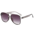 Lunettes aviateur classiques avec monture grise transparente et verres dégradés violets - Monture Grise Translucide Verres Gris Dégradé