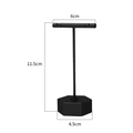 Minimalist black T-bar earring display stand with hexagonal base and 11.5cm height - Hexagon Base / 6*11.5cm / Black