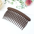 Classic coffee brown matte 15-tooth hair comb hairclip for styling and fixing bangs - Round 15 Teeth / Coffee