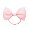 Pink grosgrain ribbon bow hair tie with high elastic band for girls and toddlers - Pink