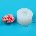 3cm height rose flower silicone mold for handmade soap candle with 5.6cm diameter - 50-3469 Flower / White