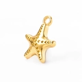 Polished gold starfish pendant crafted in high-quality stainless steel with textured surface - Starfish 1# / Gold