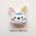 Detail view of plush cartoon rabbit accessory measuring 5cm high and 4.5cm wide - DIY Style (Back Opening) / White Rabbit