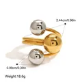 Two-tone intertwined ball open ring in gold and silver finish with dimensions - Gold and Silver Mixed (YYR023379-M)