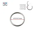 Polished F136 titanium segment hoop ring for body piercing with size dimensions - 1.2mm x 6mm / Silver