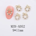 Dettagli di ciondoli per unghie a ghirlanda natalizia con perle e strass 9x11mm - Corona Fiocco Strass Bianco Oro (AD52)