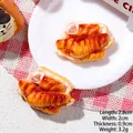 Miniature resin fried bread model for DIY crafts, 2.8cm golden food accessory - Baguette Basket