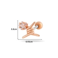 Orecchino a filo spinato oro rosa con stella in zirconia e chiusura a vite sicura - 1# Forma a Stella e Coin - Oro Rosa
