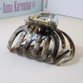 Large tortoiseshell acetate shark hair claw clip with glossy finish and metal spring - #15abs Ink Brown - Octopus / Bulk (No Packaging)