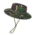 Tactical boonie hat in jungle camouflage with adjustable windproof drawstring strap - Dark Green Camouflage