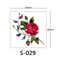 3D red rose flower temporary tattoo sticker size 60x60mm variant model S-029 - Red Rose Purple Bud Style (S-029)