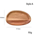 Pebble shaped acacia wood serving tray Style A, dimensions 17.5cm x 10.8cm and 95g - 17.5x10.8cm / Style A