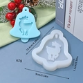 Detail of bell-shaped silicone mold with elk relief and dimensions for DIY baking - Full Reindeer