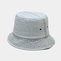 Light blue denim bucket hat with metallic ventilation eyelets and stitched brim - M (56-58cm) / Denim Light Blue