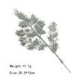 Close-up of artificial pine needles in grey-green finish, size 30.5x15cm and 11.1g weight - Type F-White Multi-branch Cypress Leaf