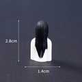 Miniature ghost resin figure with long black hair and white dress, 2.8cm height scale - No.11 Female Ghost