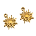 Set di due ciondoli a forma di sole dorato per la creazione di gioielli fai da te - Sole-Oro