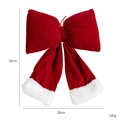 35cm red velvet Christmas bow with white trim, variant size and weight specifications - 35cm x 28cm / Burgundy Velvet Bow (Large)