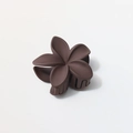 Detailed close-up of 8cm flower hair claw clip with a matte mocha brown finish and firm grip - Matte Dark Coffee