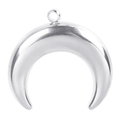 Polished silver crescent moon pendant made of titanium steel for DIY jewelry making - Steel