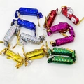 Colorful metallic foil candy ornaments for Christmas tree in diverse glittery shades - 1.5CM Laser Candy Ornaments (12Pcs) (PS-036)