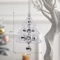 Zilveren metalen kerstboomhanger met bellen, 15cm hoogte voor feestelijke decoratie - Zilveren kerstboom windgong