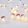 Christmas Santa Claus LED string lights with warm white glow for festive atmosphere - 1m 10-LED (2AA Battery Model) / Big Beard Santa Claus