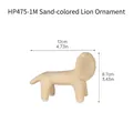 Abstract ceramic lion figurine in sand color with grainy texture for home decor - Left Face Lion - Sand Color with Dots