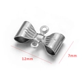 Silver stainless steel bow pendant 12mm x 7mm DIY jewelry accessory for earrings - Steel-L