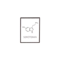 Serotonine chemische molecuul emaille pin badge met zwart metalen frame op wit - SEROTONINE molecuul(XZ4344)