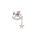 Titanium steel unicorn rocking horse stud earring with sparkling purple zirconia - Rocking Horse