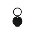 Minimalist matte black stainless steel round keychain blank for personalized engraving - 20mm Black Round Inner Hole Keychain