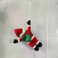 Hanging Santa Claus figurine with green gift bag climbing ornament for Christmas decor - 60CM / Elk Rope Climbing Style