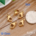 5pcs of 15mm 18k gold plated 304 stainless steel lobster clasps for DIY jewelry making - Gold Lobster Clasp (KLJ187-Z)