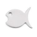 Minimalist silver tropical fish pendant in stainless steel for DIY jewelry making - Small Fish Style (KLJ2605-Z)