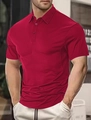Rotes Herren Polo-Shirt aus atmungsaktiver Baumwolle mit kurzem Arm und Revers - S / Burgunderrot