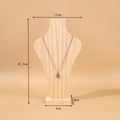 Solid wood necklace display stand in natural finish with detailed size measurements - Large / Natural Wood Color