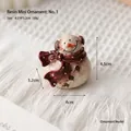 Figurine de bonhomme de neige rétro en résine avec écharpe à pois pour décor Noël - Style Bonhomme de Neige avec Écharpe à Pois Rétro (1号)