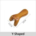 Deep wood grain Y-shaped acupoint massager for neck and back muscle relaxation, 10cm - Scented Wood Y-Shape Massager