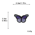 Purple embroidered butterfly patch with white dots and dimensions 4.4cm by 2.5cm - Small / With Adhesive / Deep purple