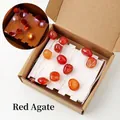 Natural Red Agate crystal stone LED string light with USB power for bedroom decor - Red Agate Tumbled Stones String Light - 2m Flat Switch