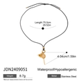 Adjustable stainless steel badminton racket and shuttlecock pendant necklace on black cord - Gold Badminton Racket Pendant (JDN2409051)