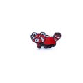 Cute cartoon red panda enamel badge brooch with red black and white finish for daily decor - Red Panda