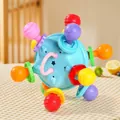 Manhattan ball baby teether in Nile Blue with colorful textured silicone loops - Star Ball - Blue