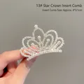 Star crown hair comb for girls with silver sparkling rhinestones and starburst design - #13 Starlight Crown Comb